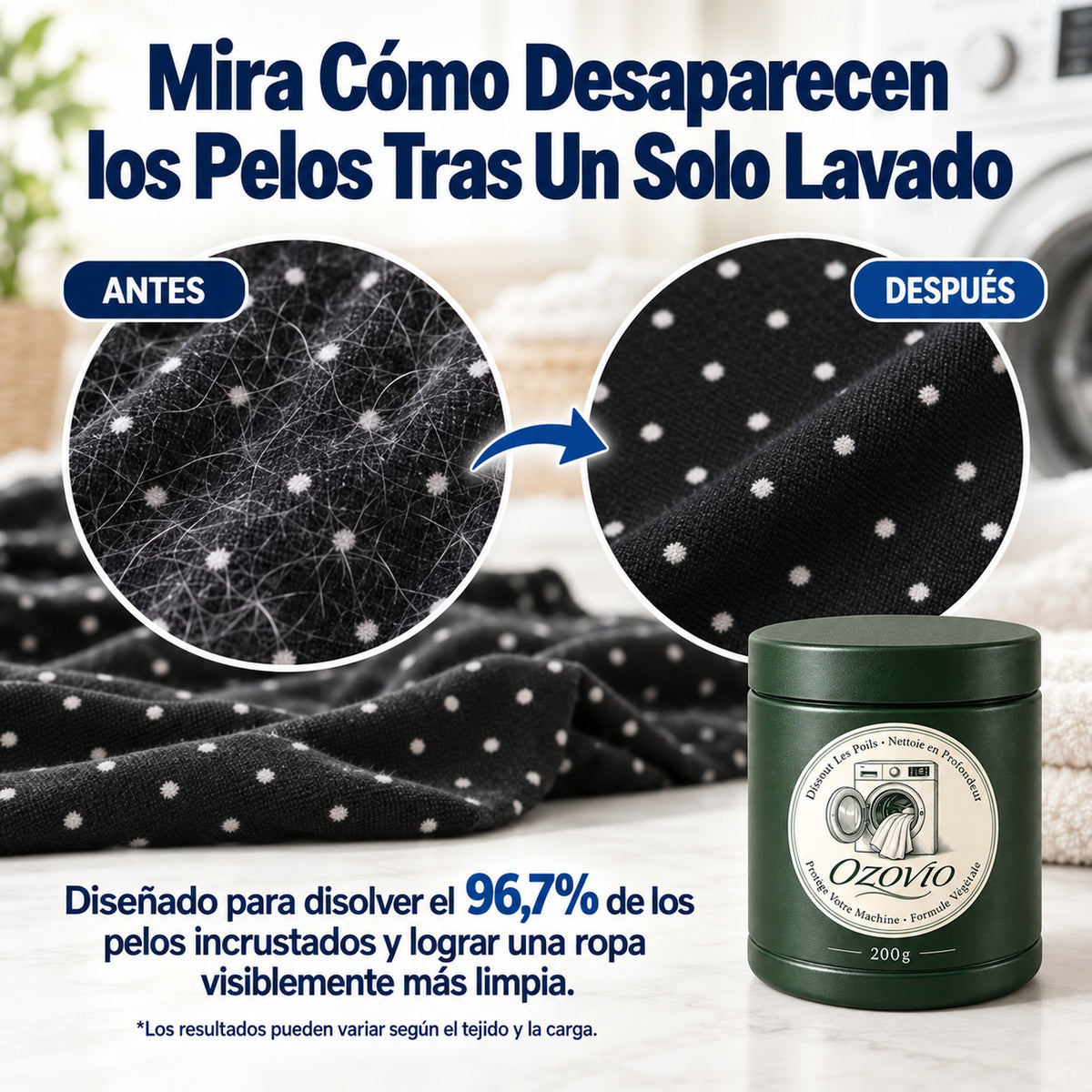 Antes y despues de un solo lavado